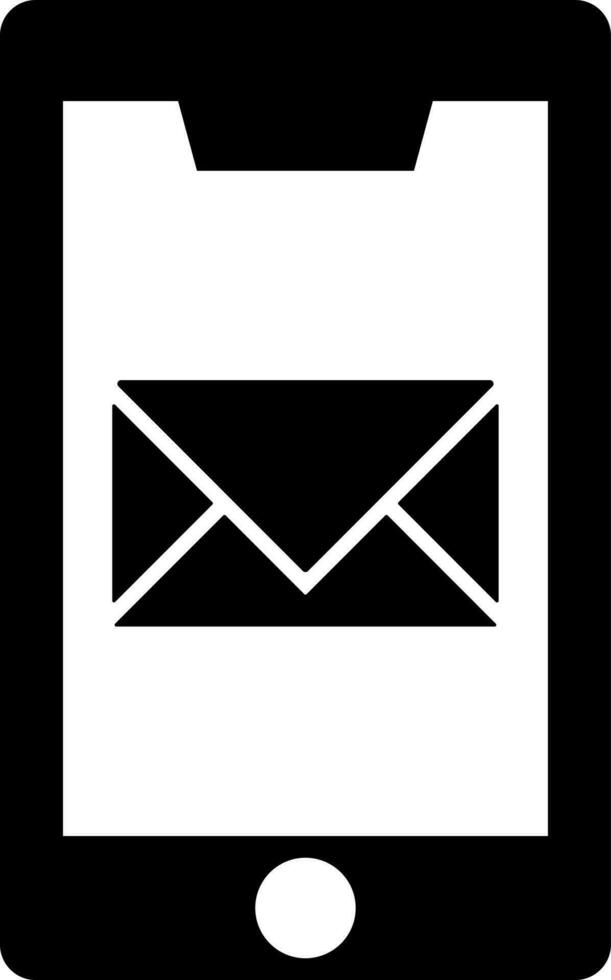 Mail in smartphone icon or symbol. vector