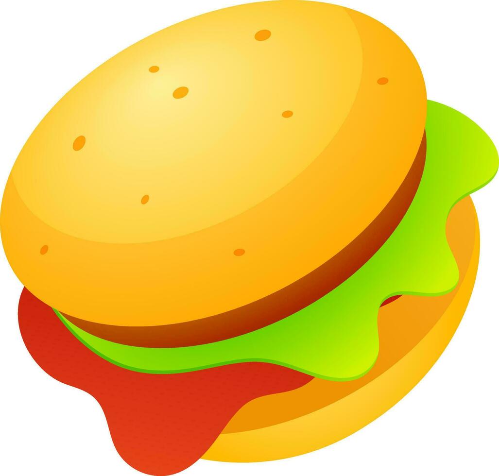 Realistic burger on white background. vector