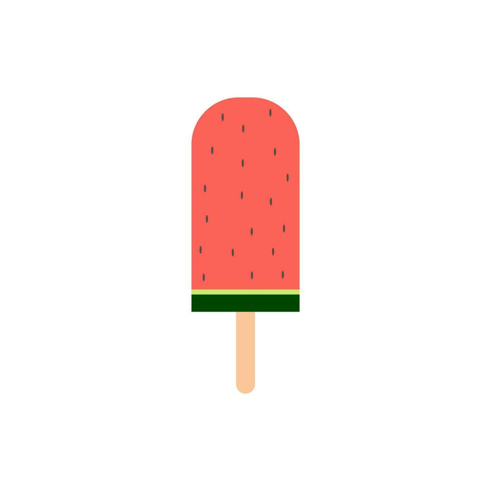 watermelon ice cream stick flat design vector illustration