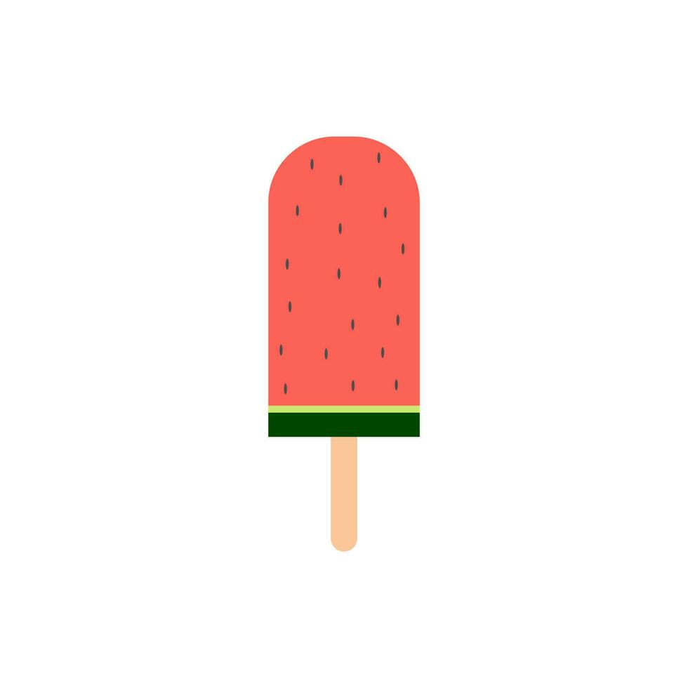 watermelon ice cream stick flat design vector illustration