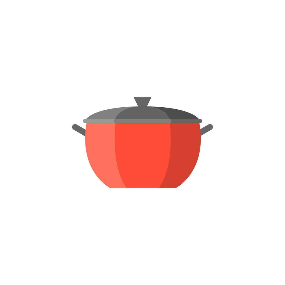 estofado maceta cocina herramientas plano diseño vector ilustración. batería de cocina icono