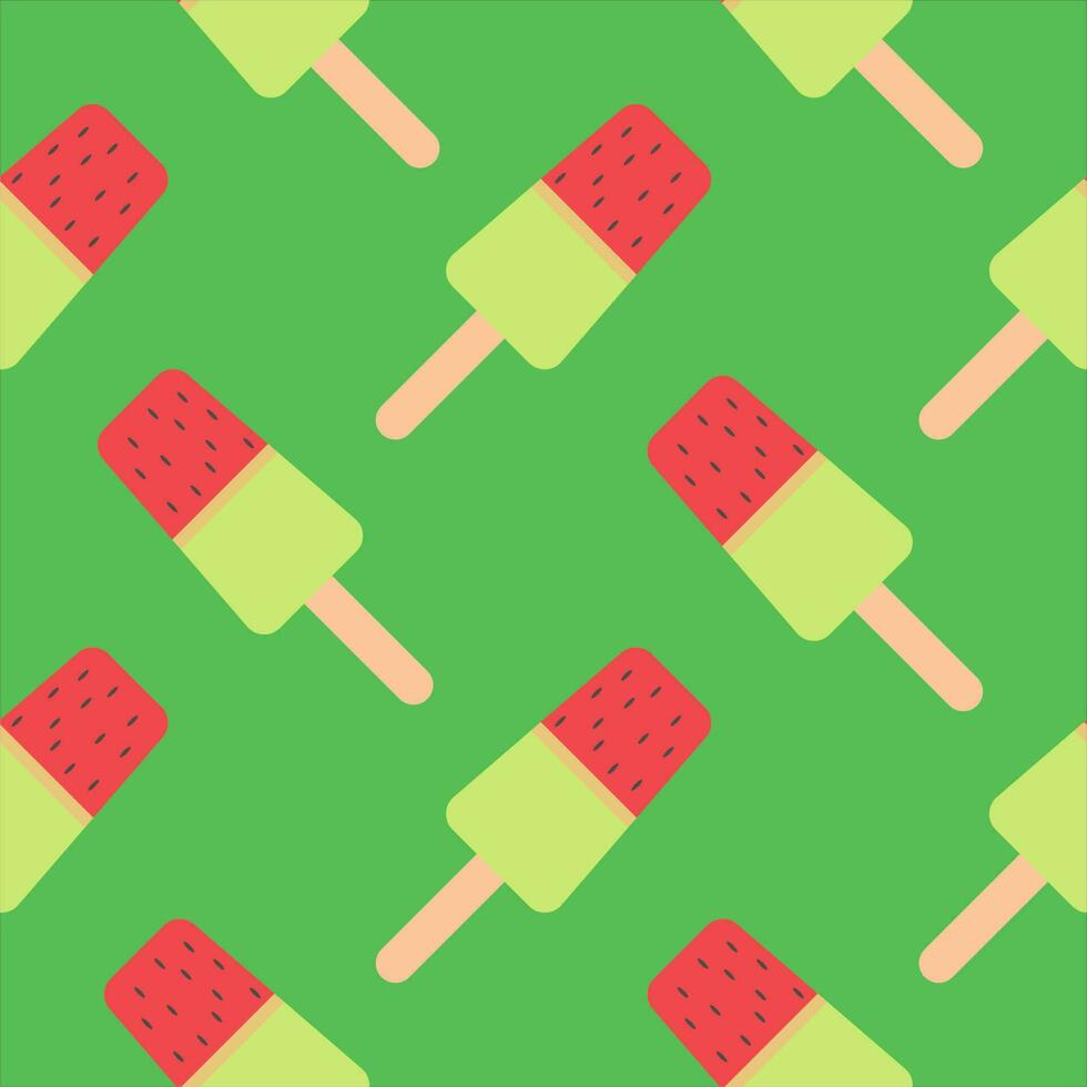 watermelon ice cream stick seamless pattern vector illustration