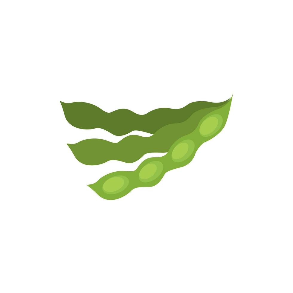 soybean flat design vector illustration. opened shell pea vector illustration. vegetarian and vegan icon