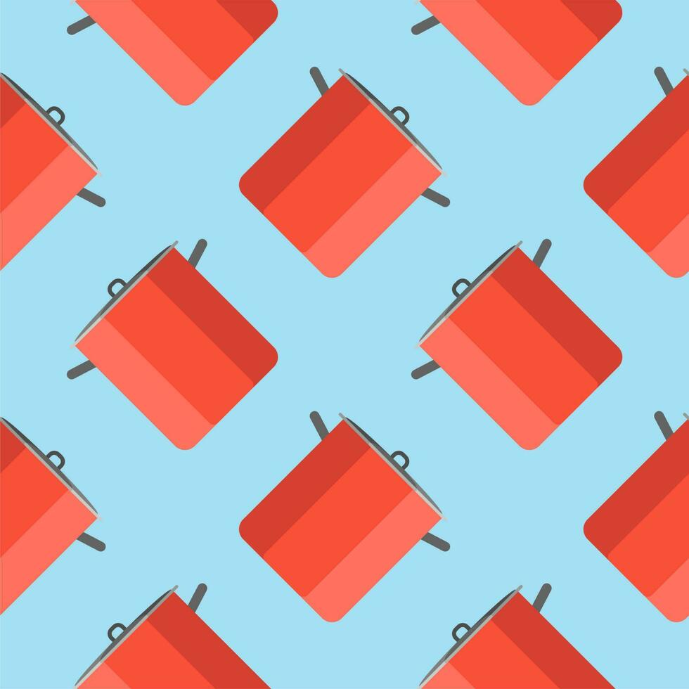 stew pot seamless pattern. kitchenware vector illustration
