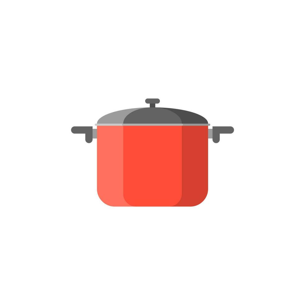 estofado maceta cocina herramientas plano diseño vector ilustración. batería de cocina icono