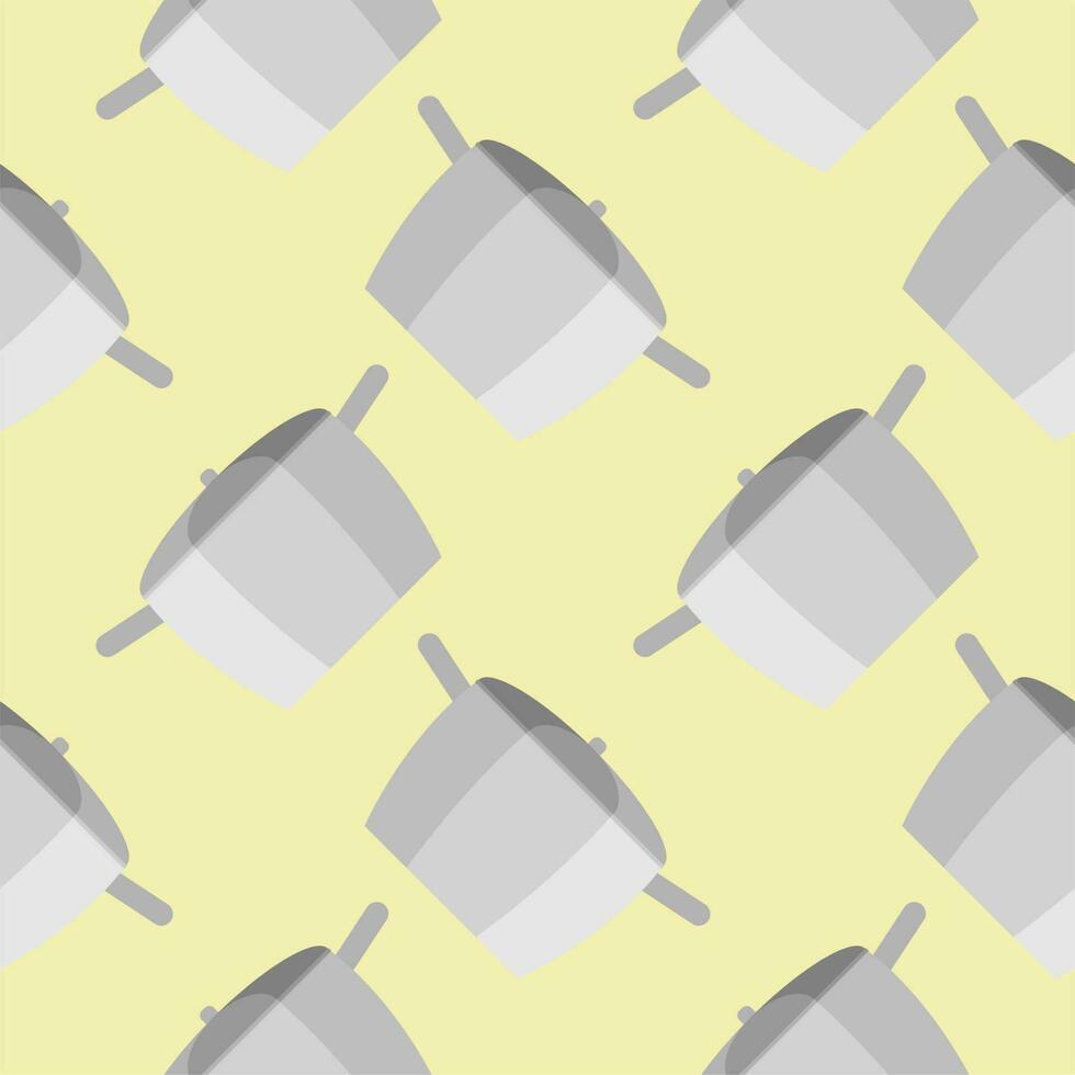 stew pot seamless pattern. kitchenware vector illustration