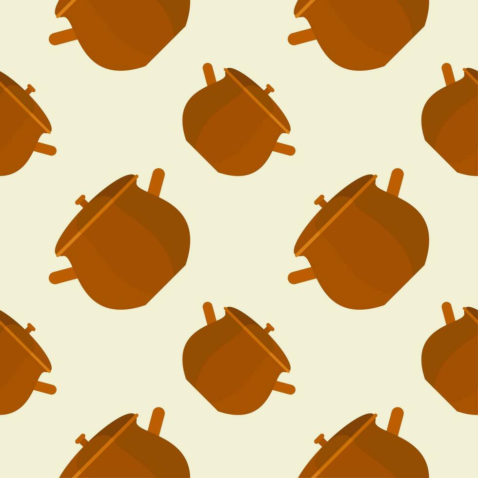 stew pot seamless pattern. kitchenware vector illustration
