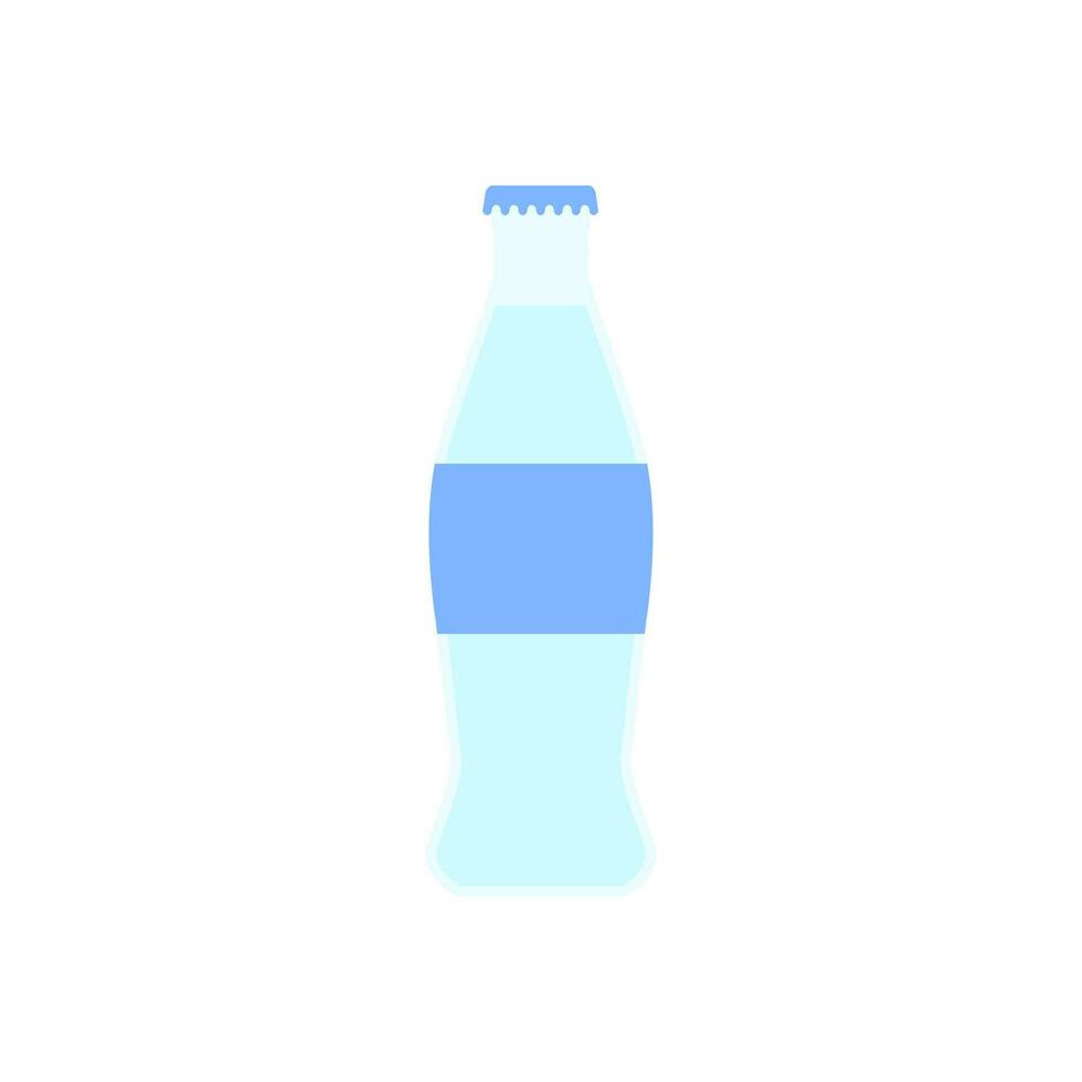 botella de soda plano diseño vector ilustración. suave bebida icono