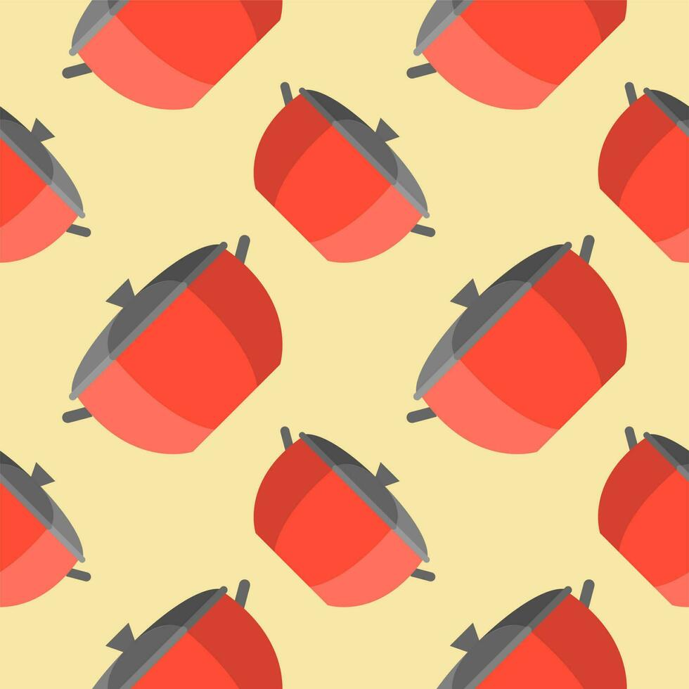 stew pot seamless pattern. kitchenware vector illustration
