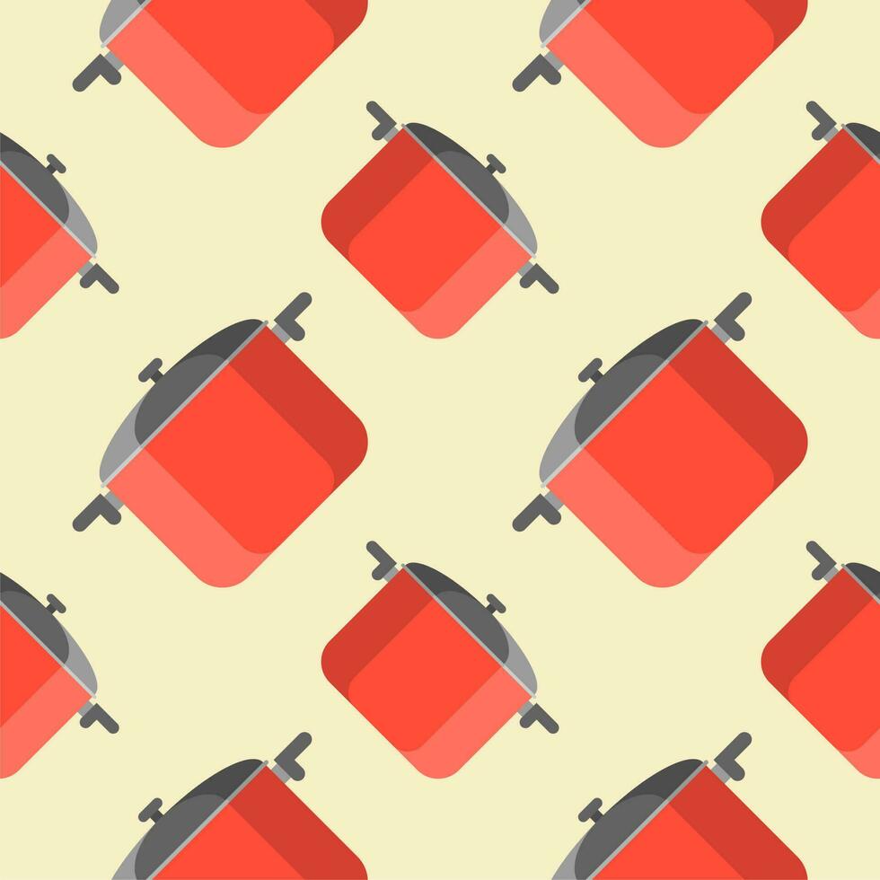 stew pot seamless pattern. kitchenware vector illustration