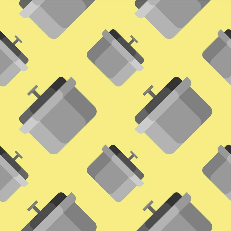 stew pot seamless pattern. kitchenware vector illustration