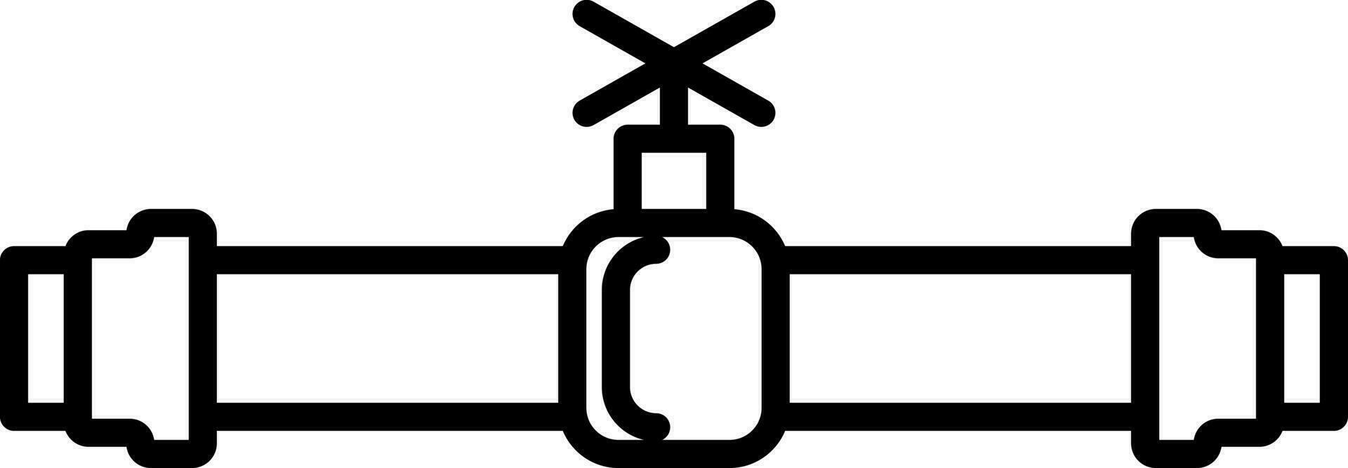 Black line illustration of valve icon. vector