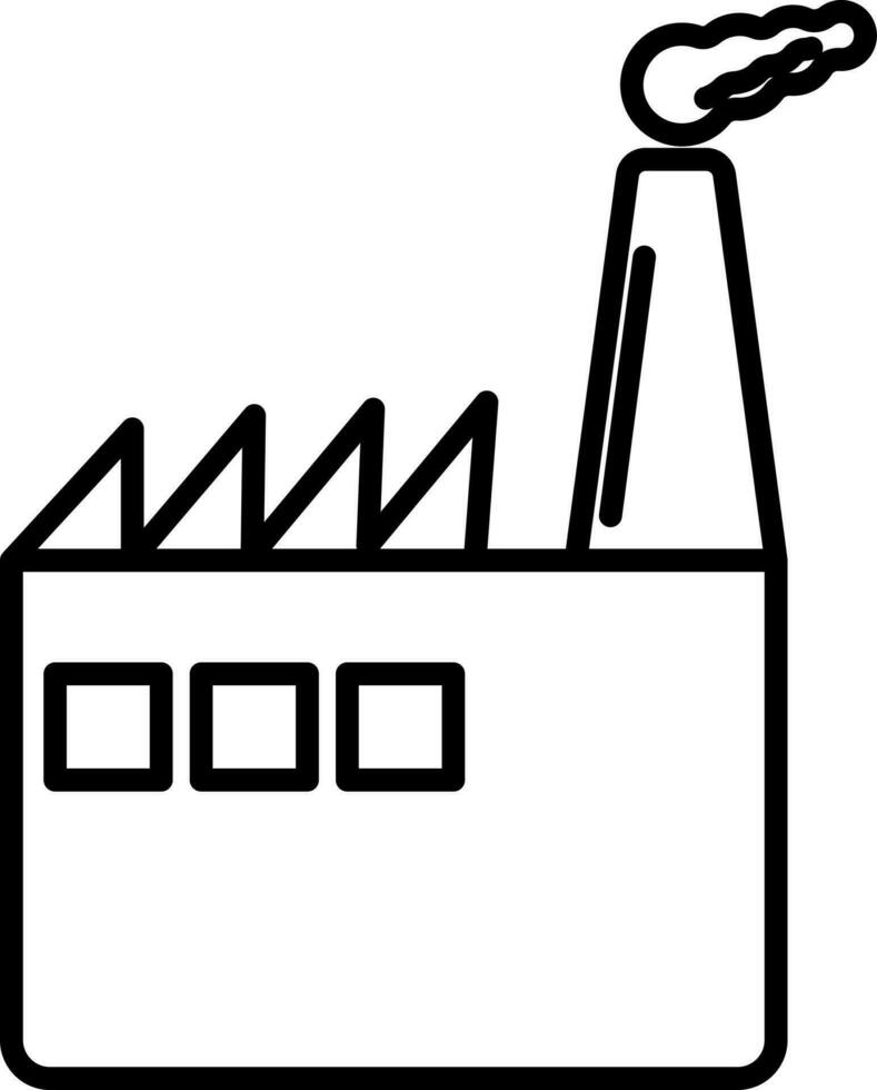 Isolated line art icon of factory. vector
