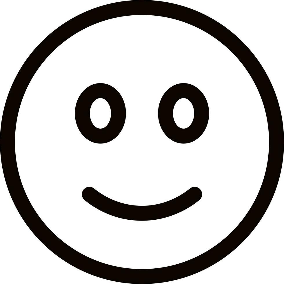 Smiley face emotion icon in line art. vector