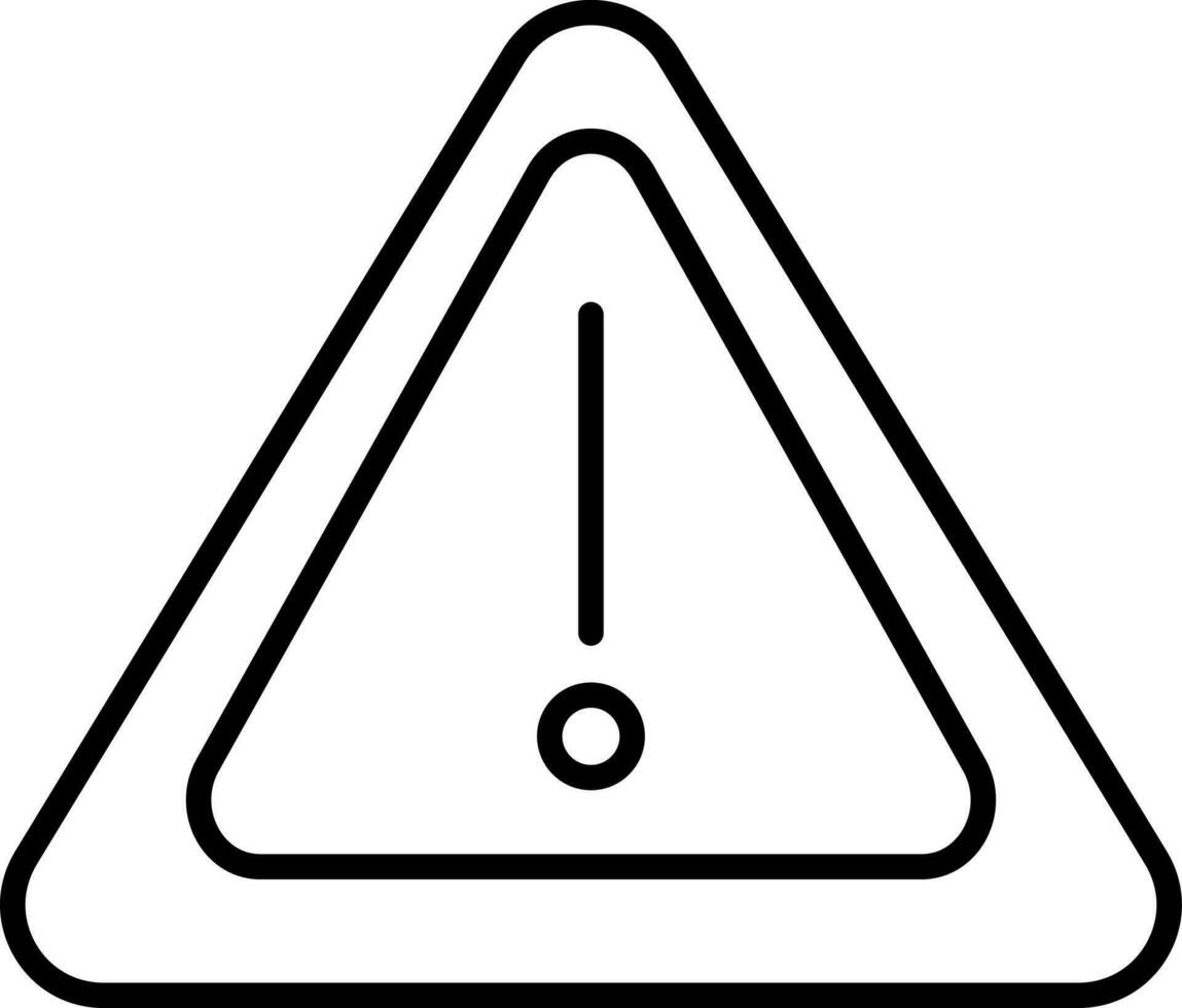 Black line art danger warning sign. vector