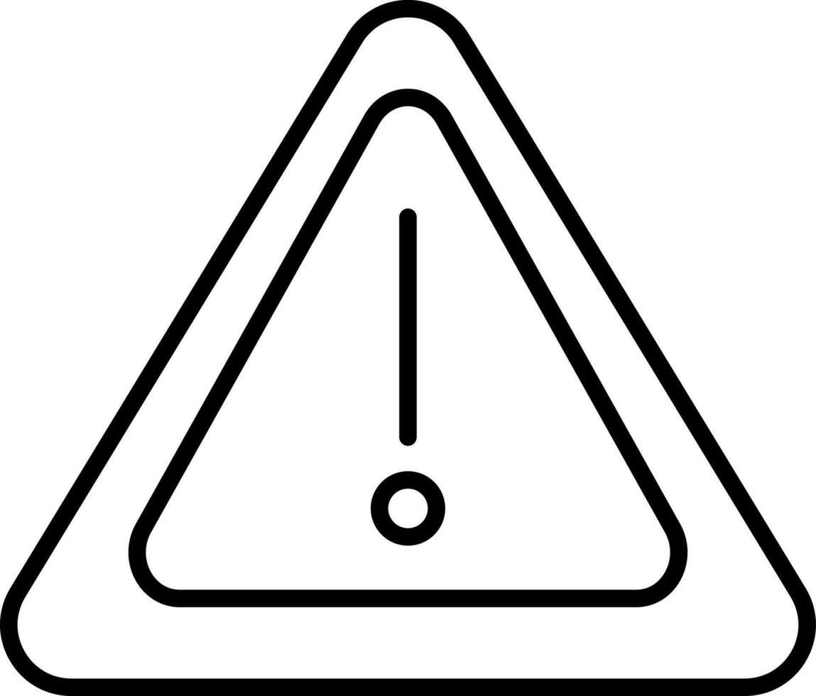 Black line art danger warning sign. vector