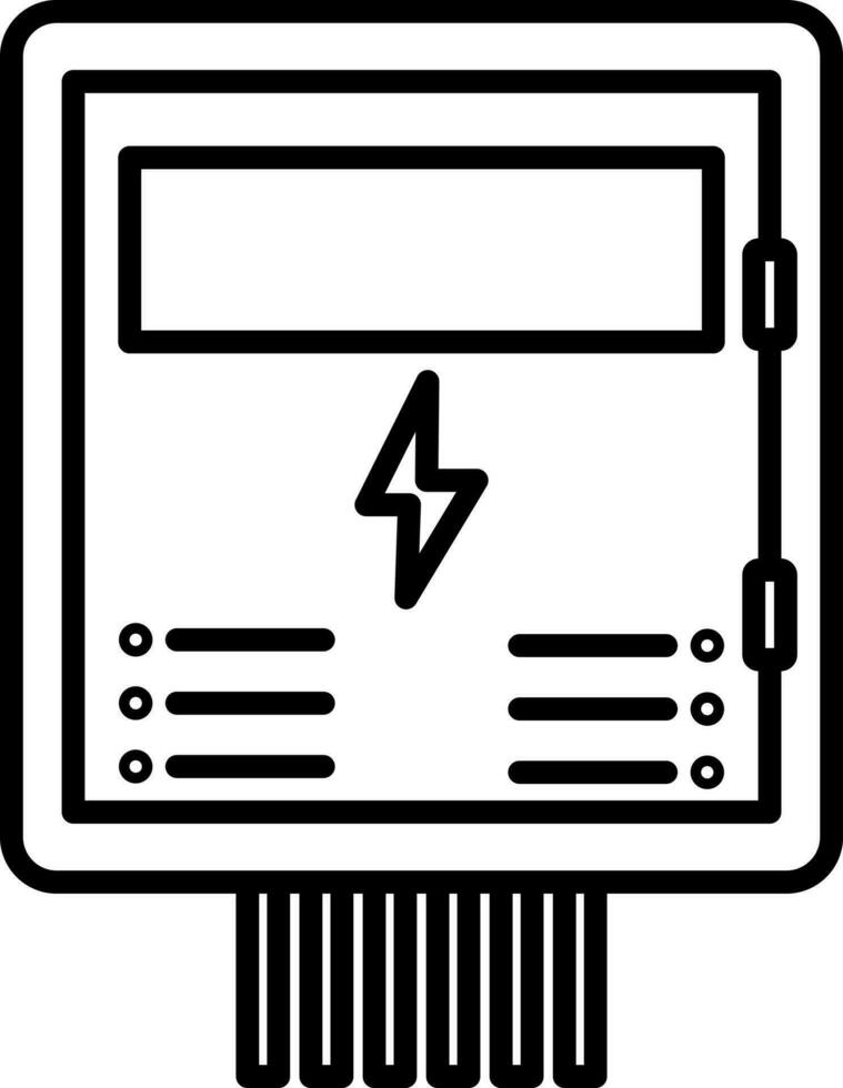 Black line art meter in flat style. vector