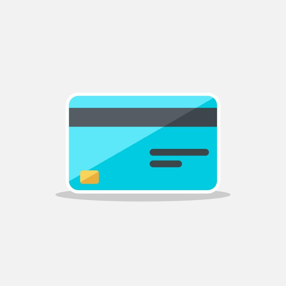 Credit card - White Stroke with Shadow icon vector isolated. Flat style vector illustration.