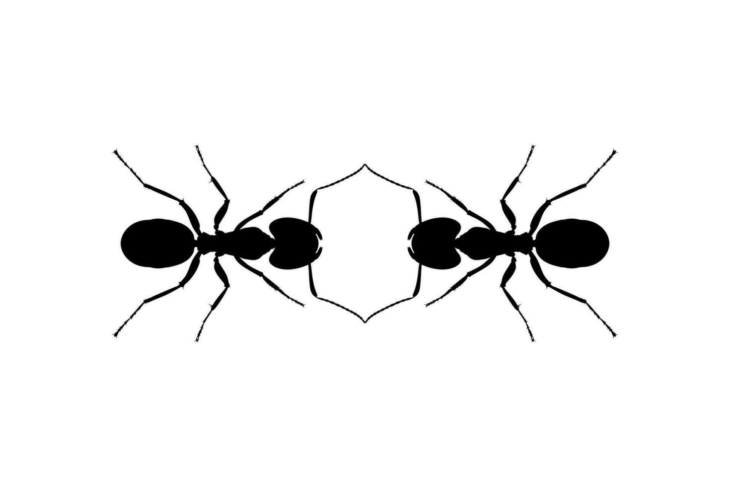 Pair of the Ant Silhouette for Art Illustration, Logo, Pictogram, Website, or Graphic Design Element. Vector Illustration