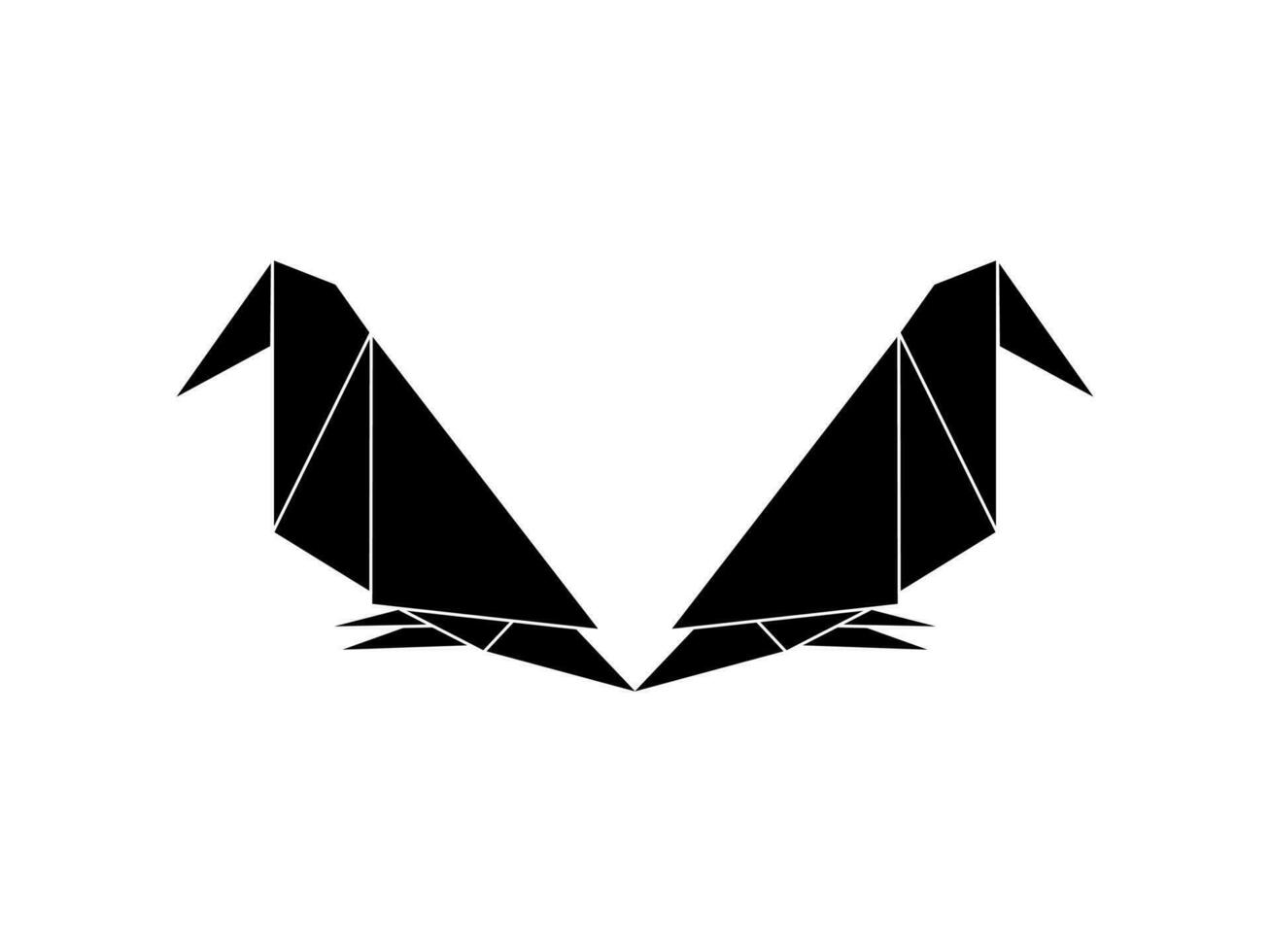 Pair of the Bird Polygonal Illustration for Logo or Graphic Design Element. Vector Illustration
