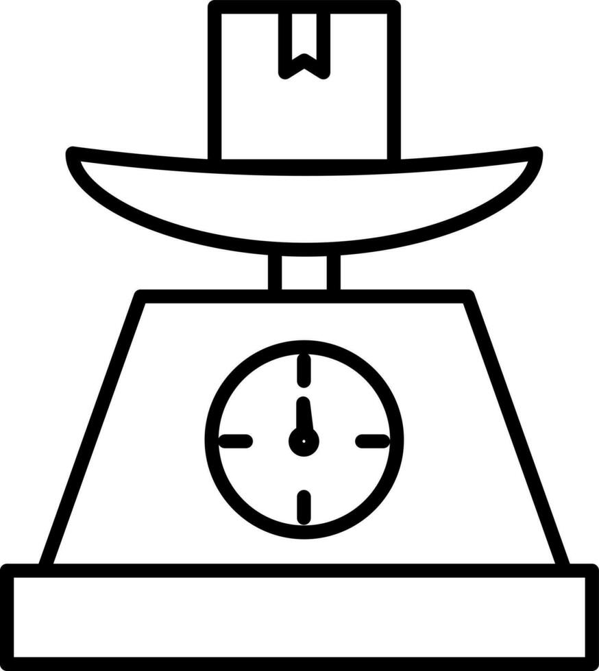 Illustration of a electric scale in black line art. vector