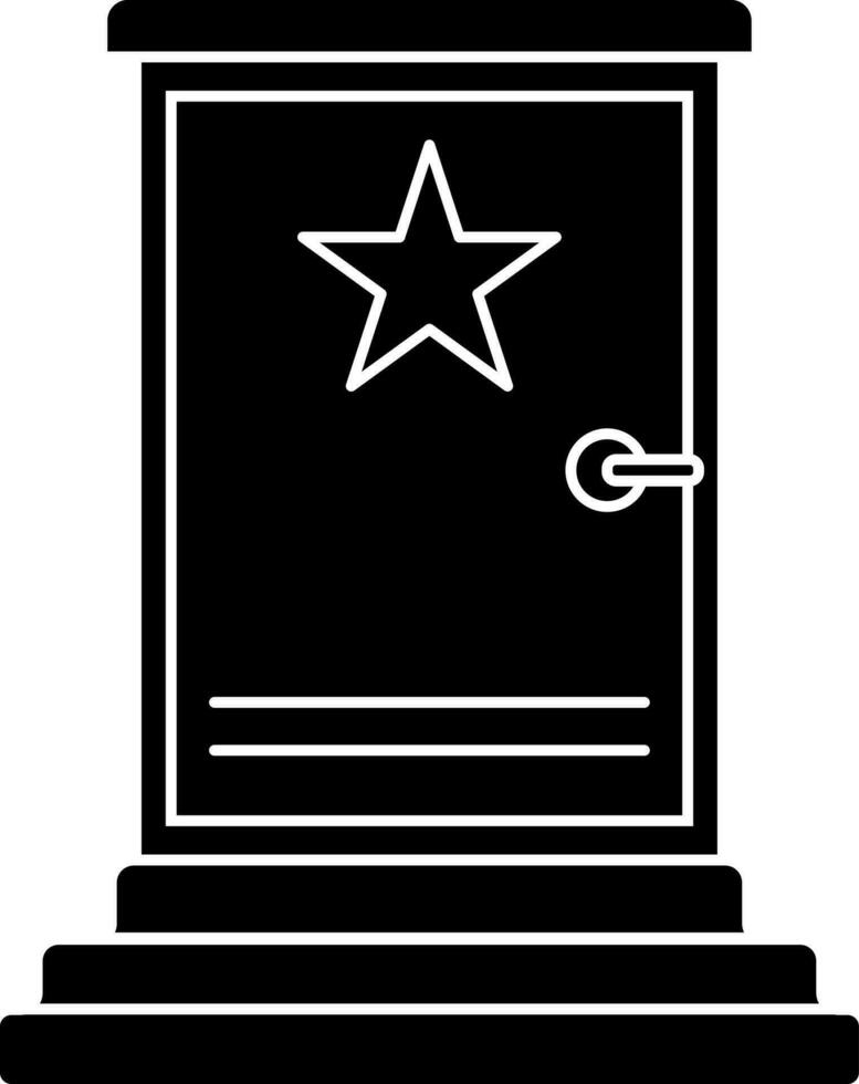Illustration of cinema door icon or symbol. vector