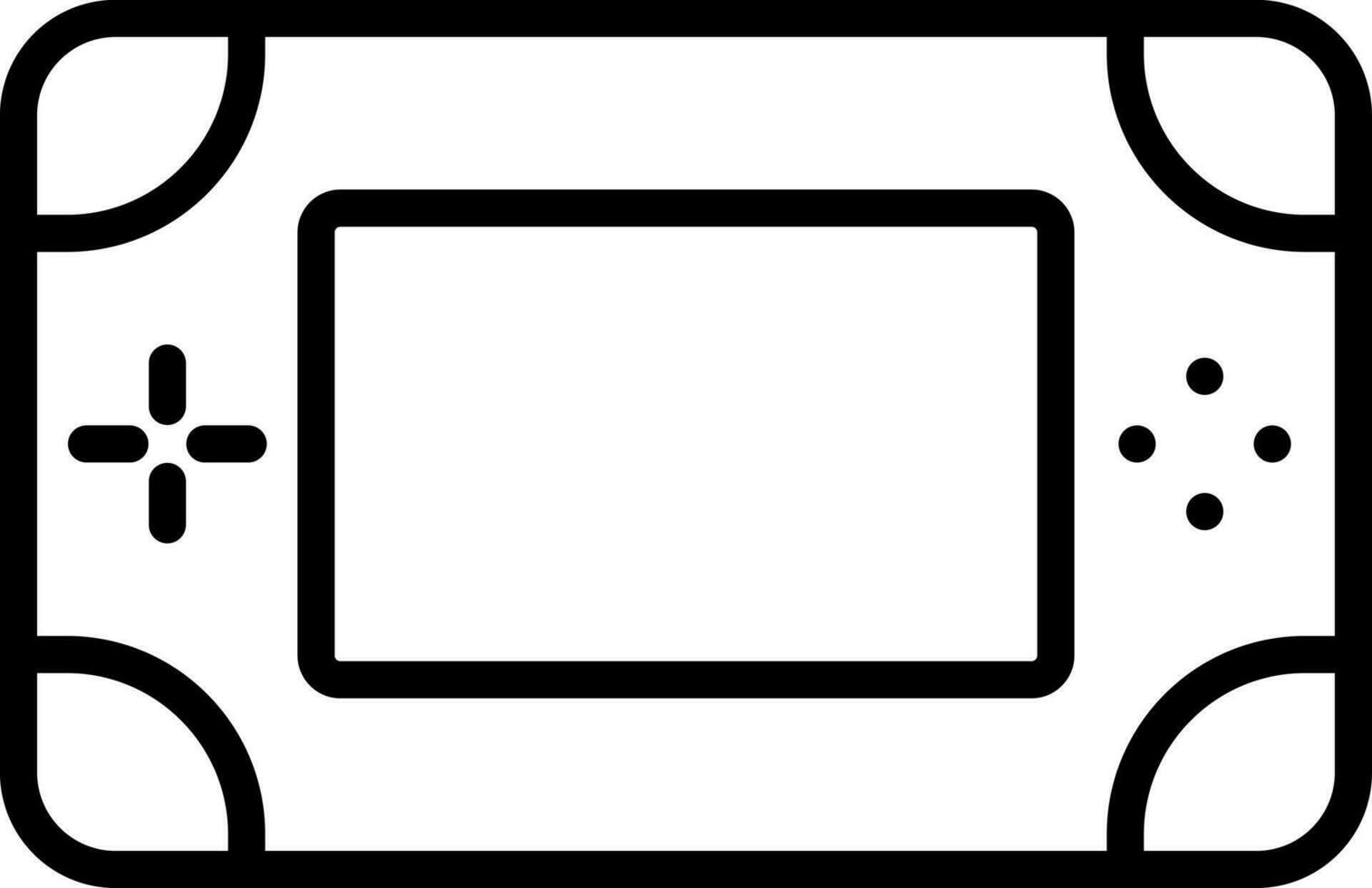aislado gamepad icono en negro línea Arte. vector