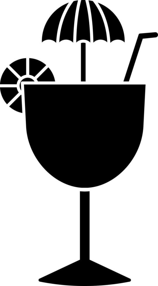 Illustration of cocktail glass icon or symbol. vector