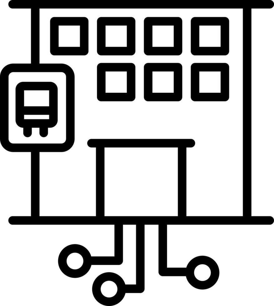 Fire brigade office icon in thin line art. vector