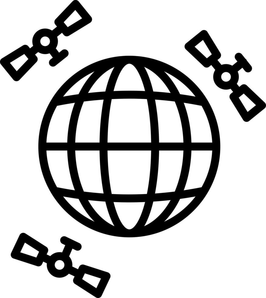 World gps satellite icon or symbol. vector