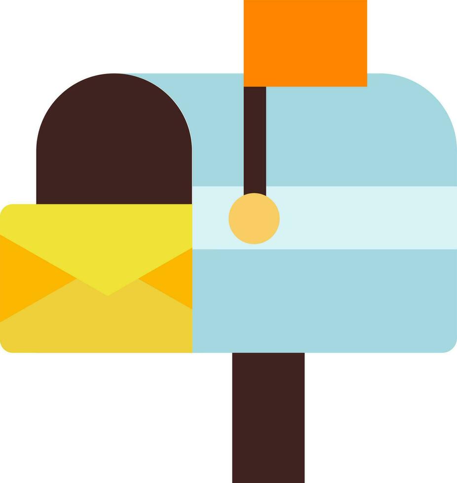 Colorful mailbox icon in flat style. vector