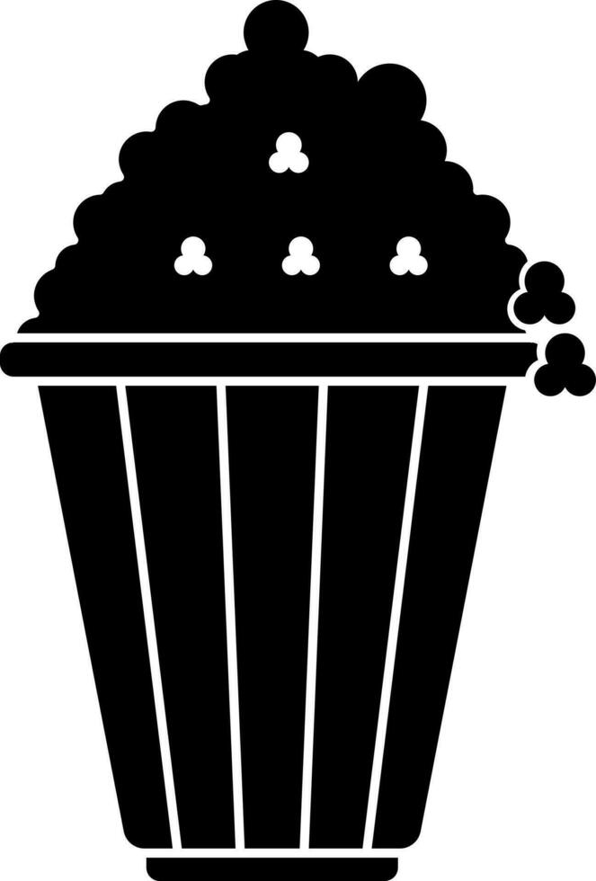 Illustration of popcorn glyph icon. vector