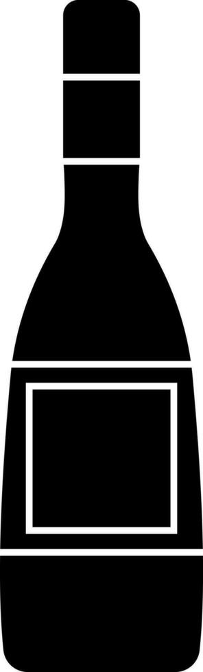 Wine bottle icon in glyph style. vector