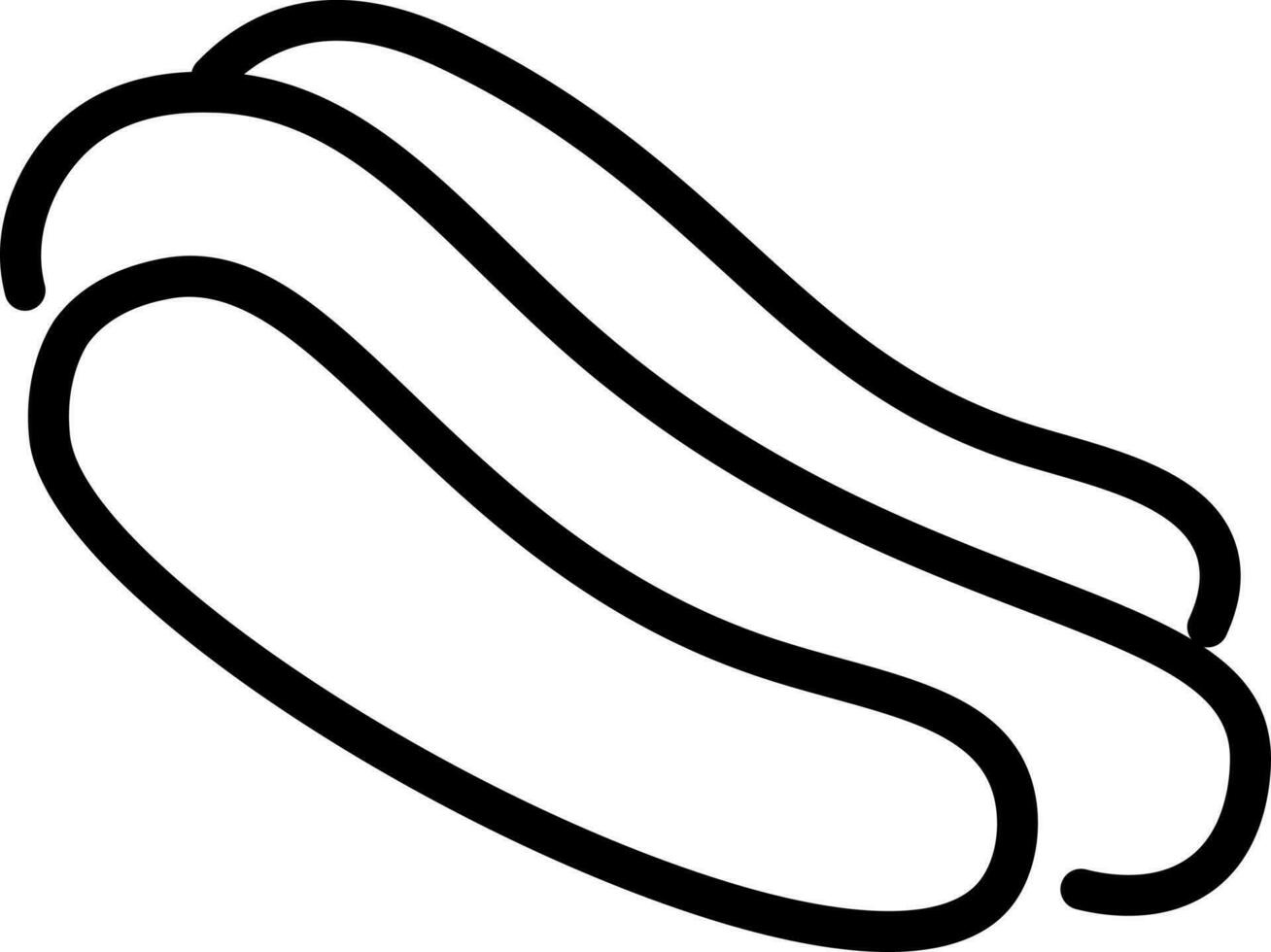 Line art illustration of hot dog icon. vector