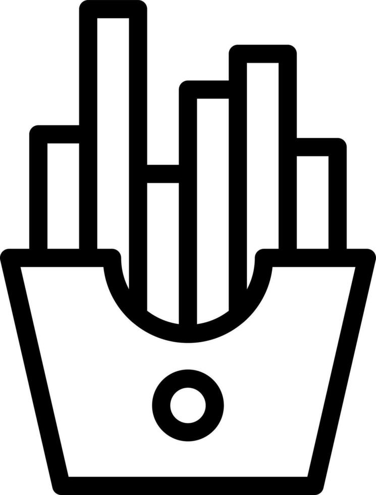 French fries icon in line art. vector