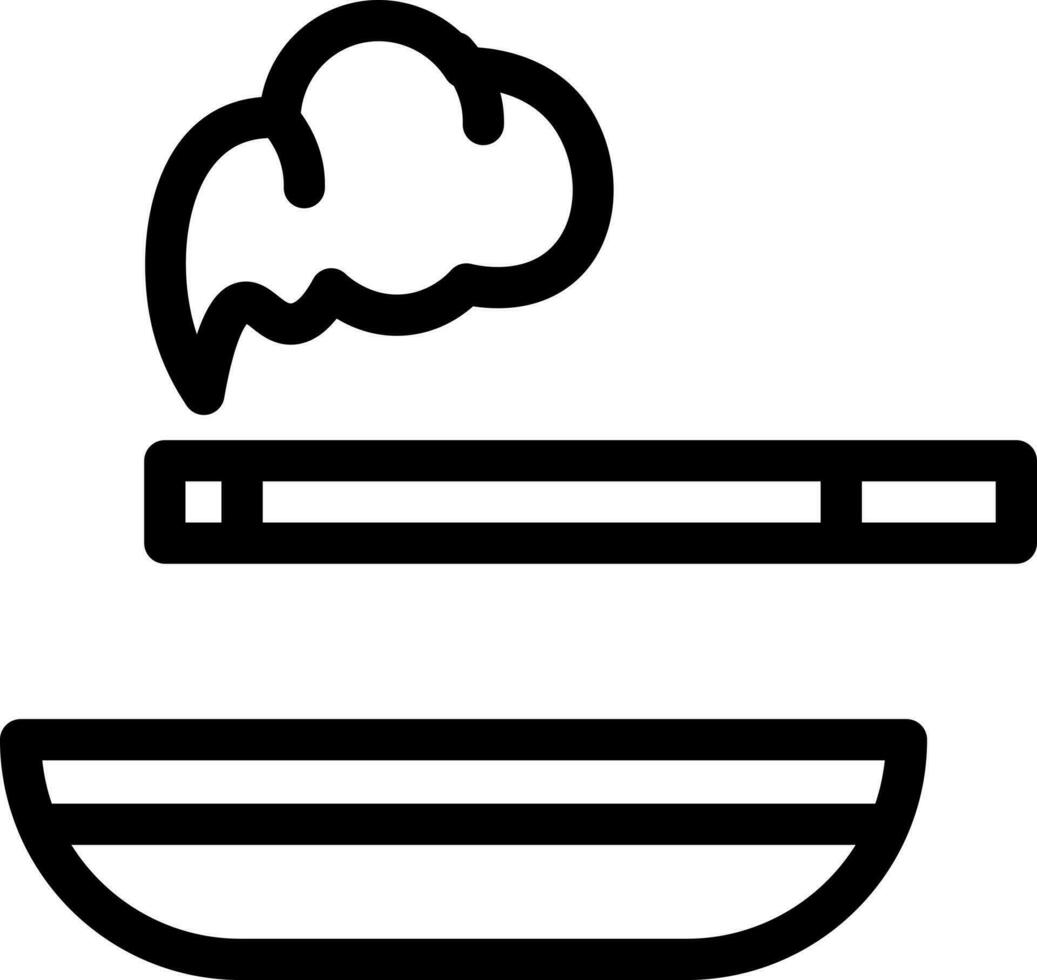 Smoking icon in black line art. vector