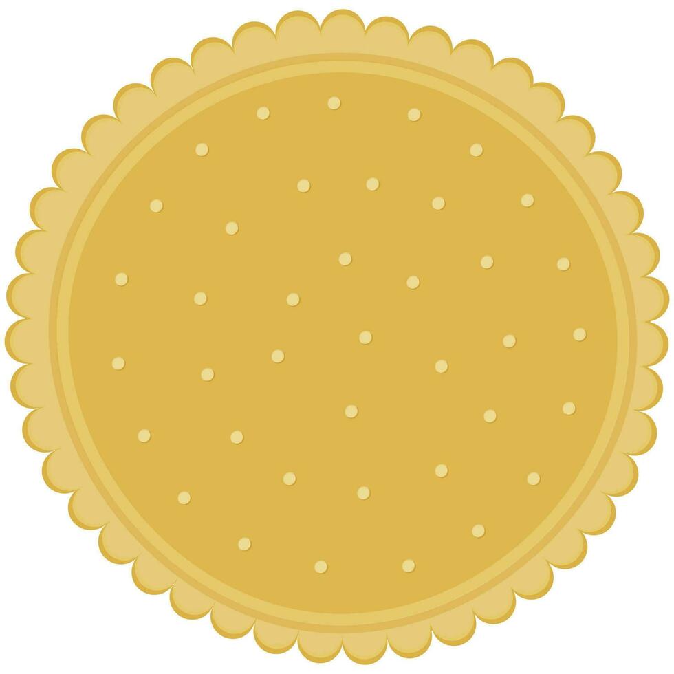 Illustration of a round biscuit in yellow color. vector