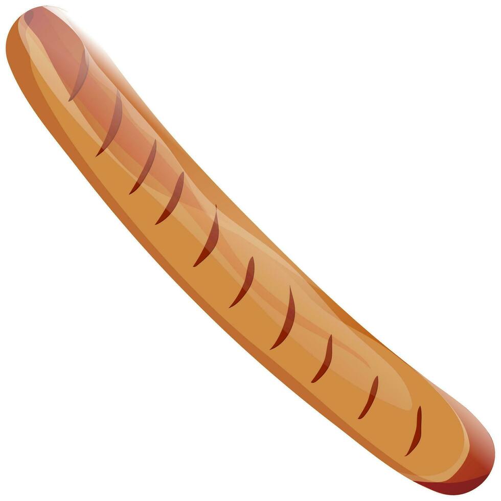 Illustration of a sausage in brown color. vector