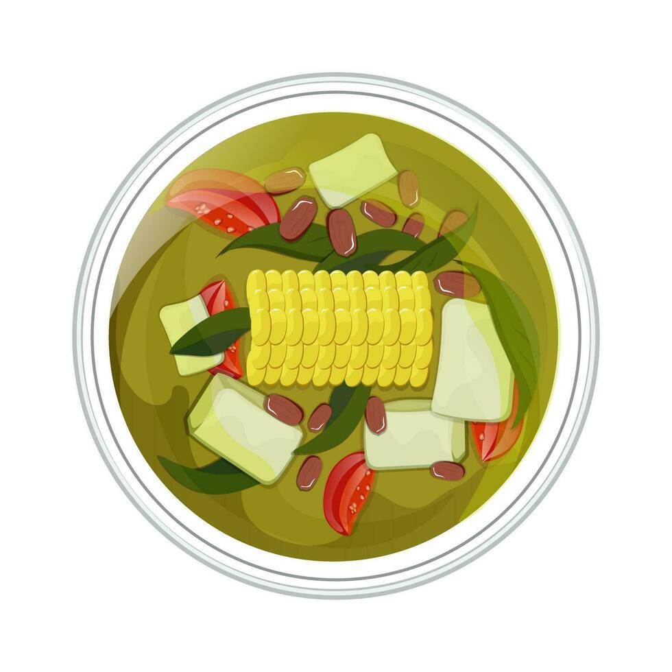 cara membuat sayur asem popular indonesio Tamarindo plato. vector