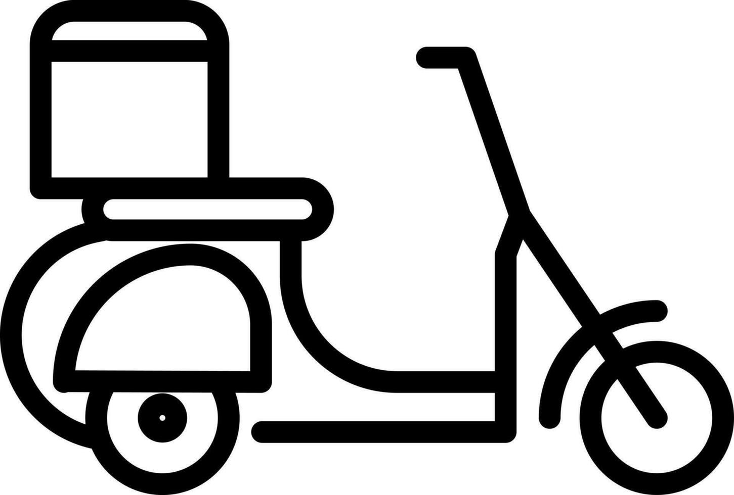 comida entrega scooter icono o símbolo. vector