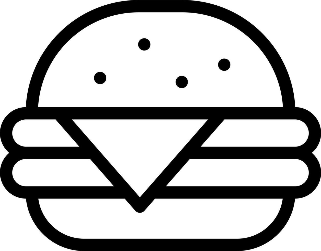 Line art illustration of hamburger icon. vector