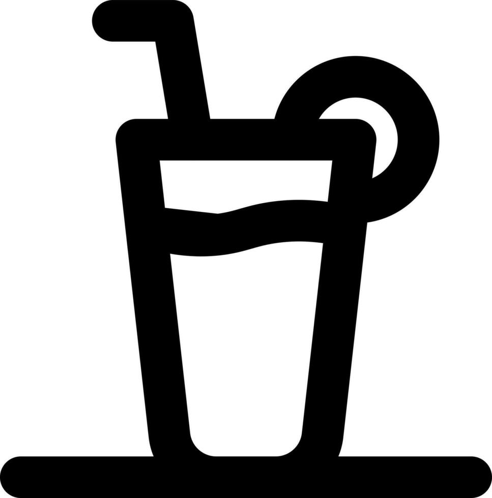 Drink glass icon in line art. vector