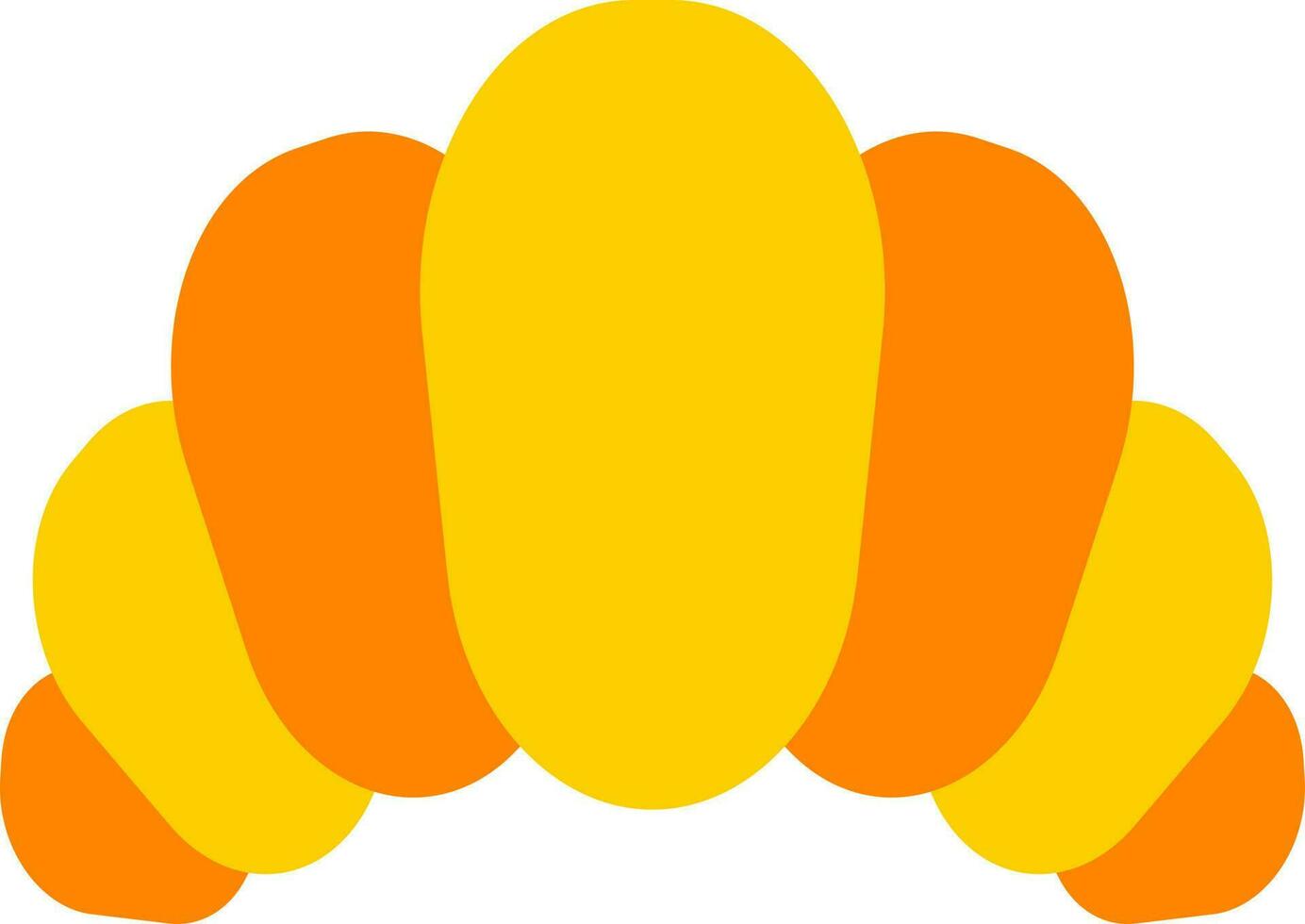 Croissant icon in yellow and orange color. vector