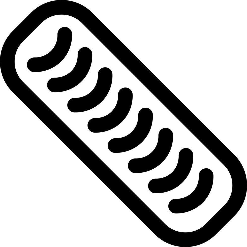 Line art baguette icon in flat style. vector