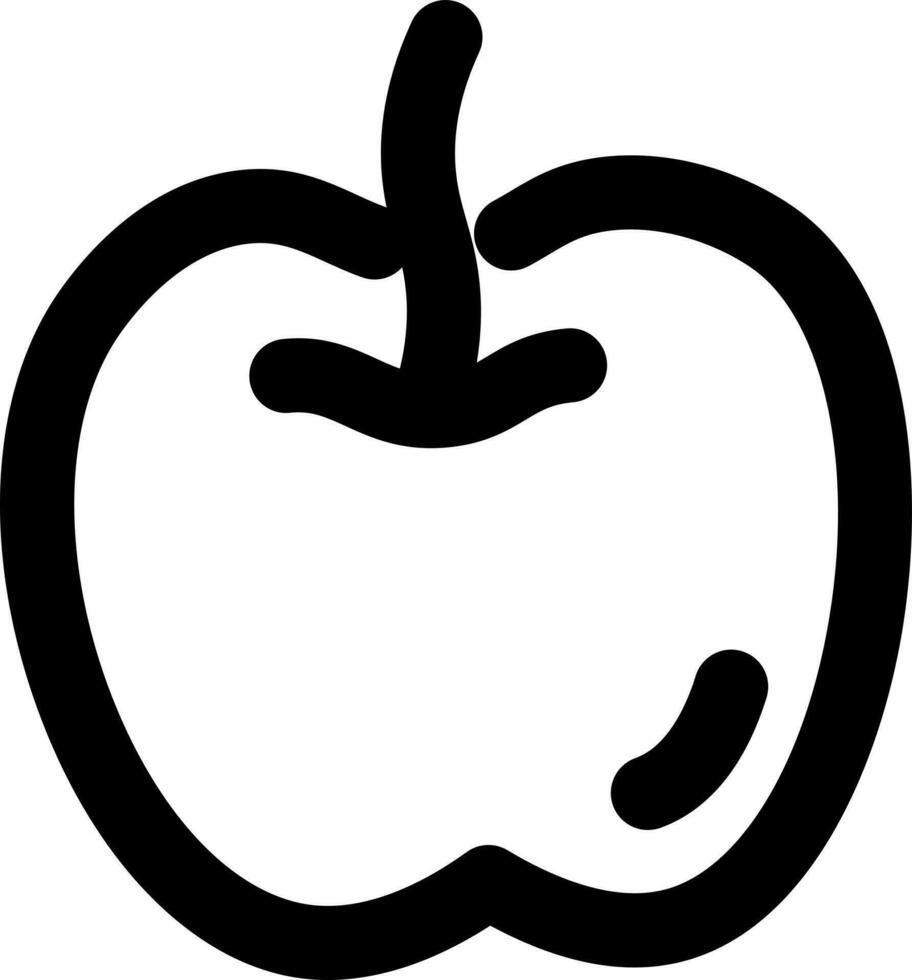 Apple icon in black line art. vector