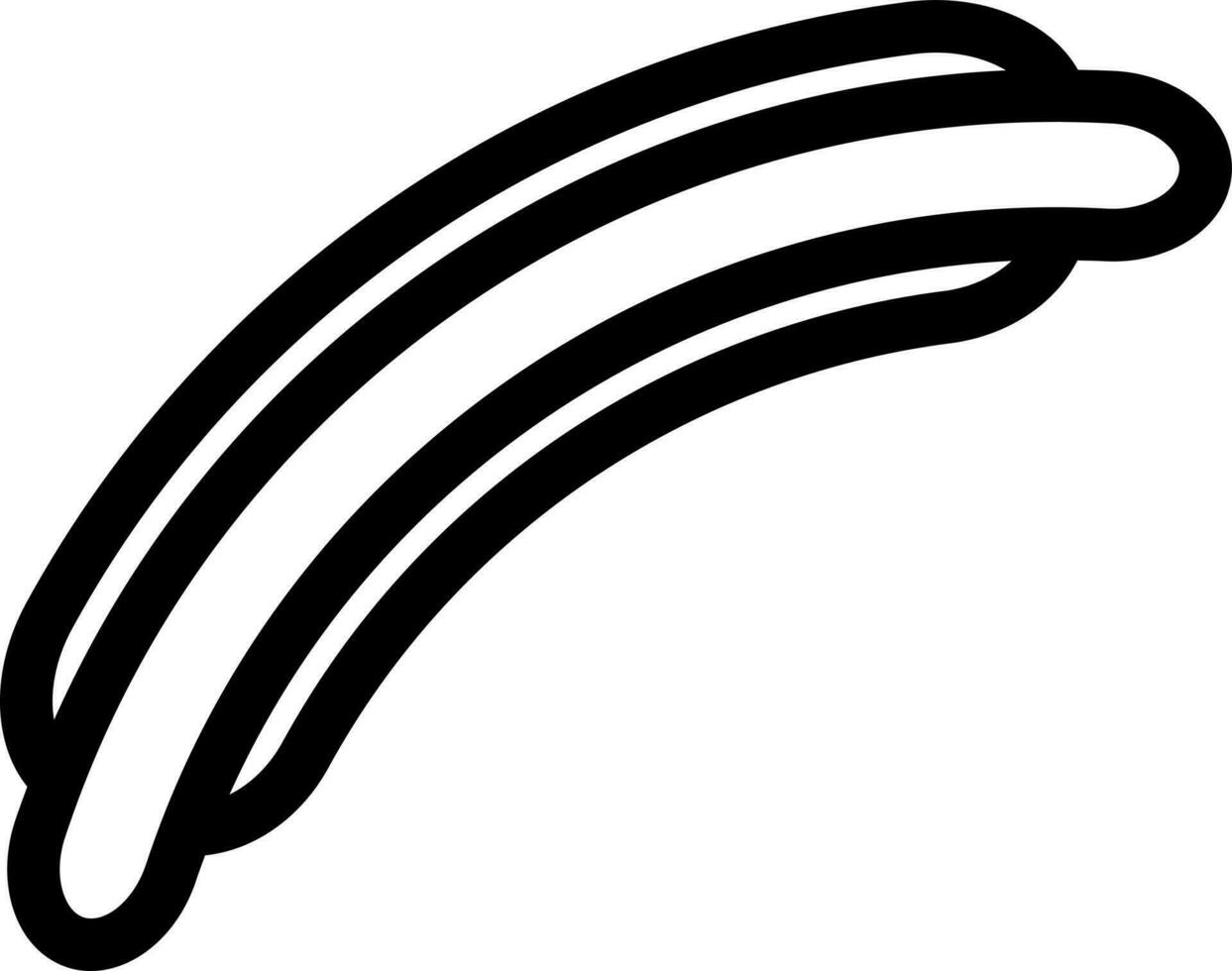 Black line art illustration of sausage icon. vector