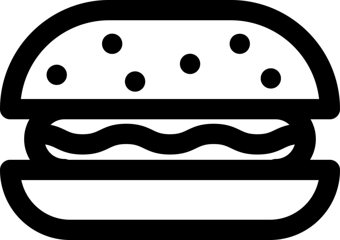 hamburguesa icono en Delgado línea Arte. vector