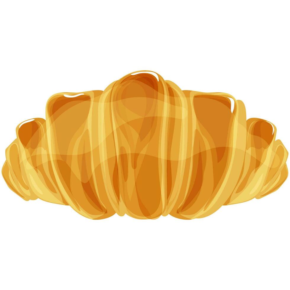 Isolated glossy golden croissant. vector