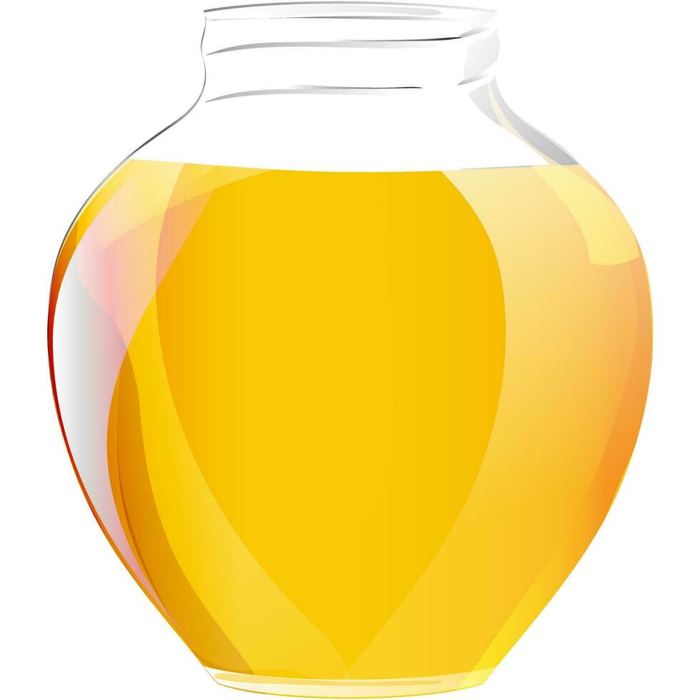 Open honey jar on white background. vector