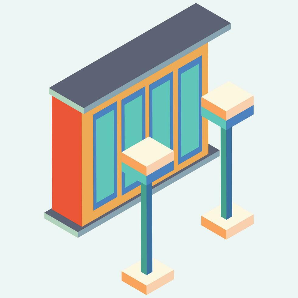 Illustration of wardrobe isometric element. vector